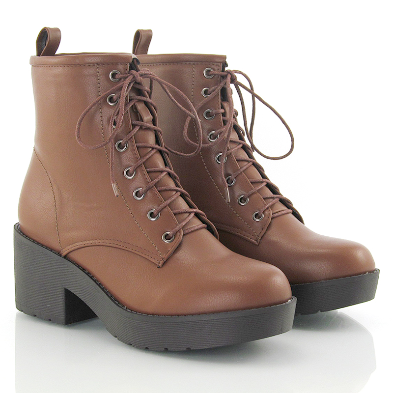 brown combat boots heel